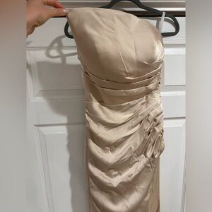 Strapless Champagne Satin Dress
